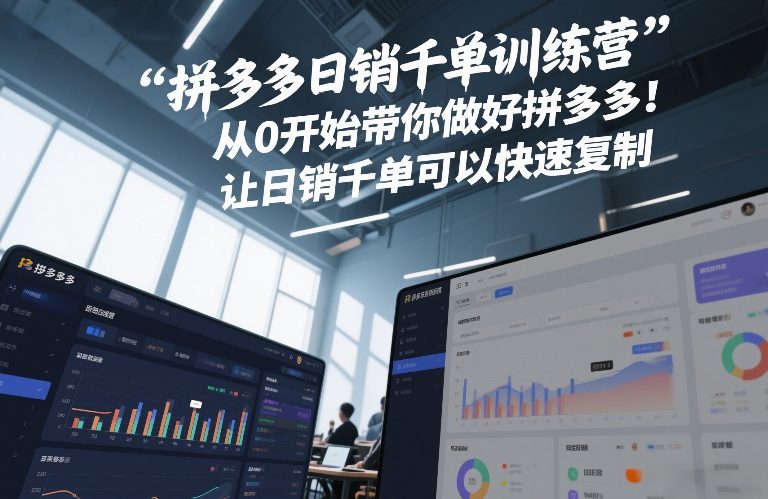 拼多多日销千单训练营，从0开始带你做好拼多多，让日销千单可以快速复制(更新26年7月)-优优云网创