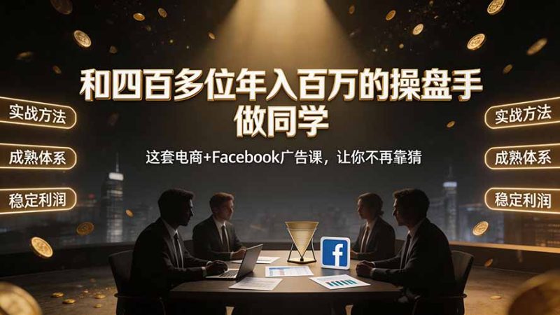 和四百多位年入百万的操盘手做同学——这套电商+Facebook广告课，让你不再靠猜【原创双语字幕】-优优云网创