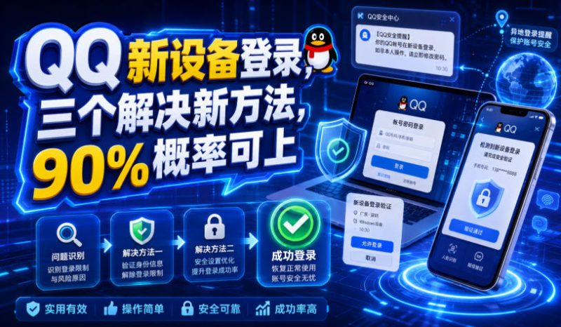 QQ新设备登录，三个解决新方法，90%概率可上-优优云网创