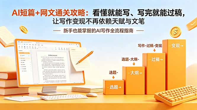 AI短篇+网文通关攻略-更新：看懂就能写、写完就能过稿，让写作变现不再依赖天赋与文笔-优优云网创