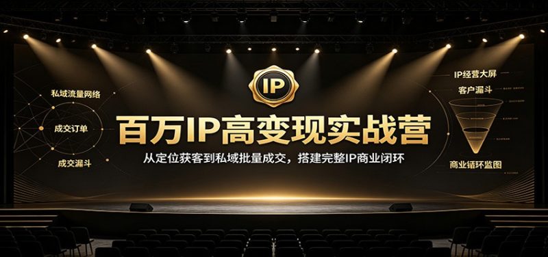 百万IP高变现实战营:从定位获客到私域批量成交,搭建完整IP商业闭环-优优云网创