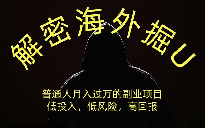 解密海外掘U,普通人月入过万的副业项目,低投入、低风险高回报,没有之一-优优云网创