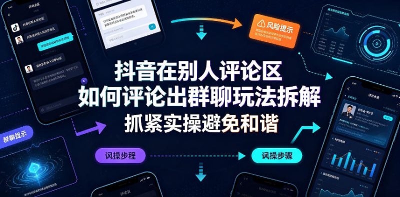 抖音在别人评论区如何评论出群聊玩法拆解,抓紧实操避免和谐-优优云网创