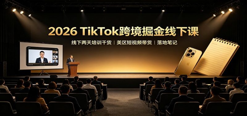 2026 TikTok跨境掘金线下课:线下两天培训干货,美区短视频带货落地笔记-优优云网创