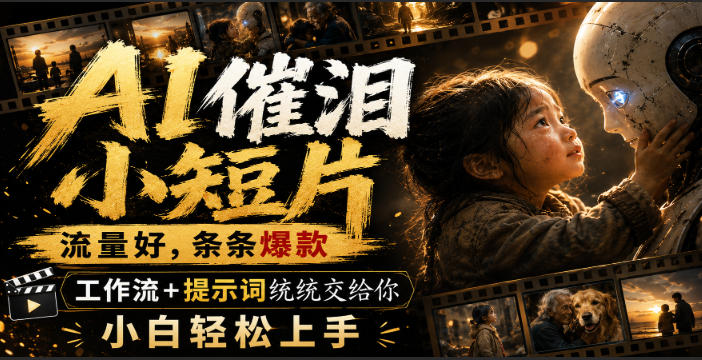 AI催泪小短片，流量好，条条爆款，工作流+提示词统统交给你，小白轻松上手-优优云网创
