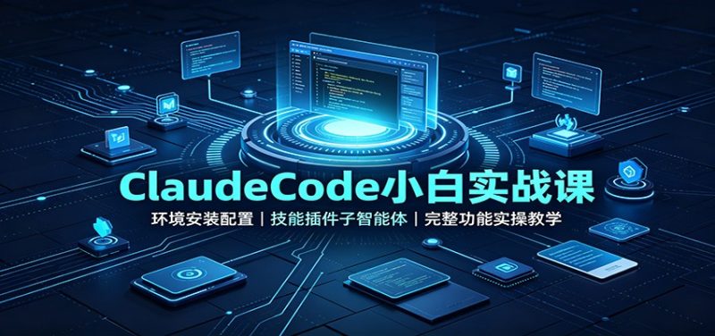 ClaudeCode小白实战课:环境安装配置,技能插件子智能体,完整功能实操教学-优优云网创