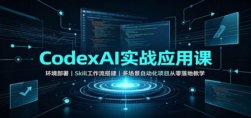 CodexAI实战应用课:环境部署Skill工作流搭建,多场景自动化项目从零落地教学-优优云网创