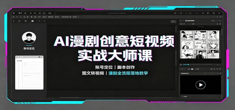 AI漫剧创意短视频实战大师课:账号定位脚本创作,图文转视频,漫剧全流程落地教学-优优云网创