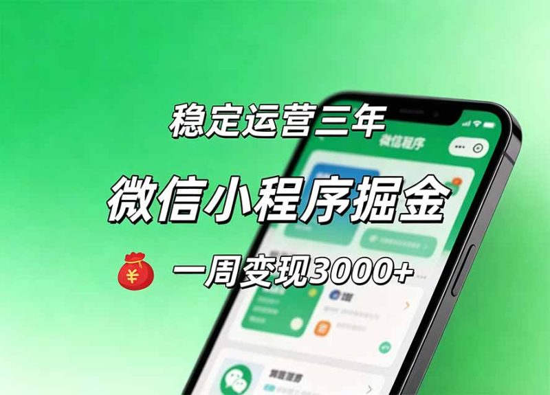 月收益稳定1W+的微信小程序，前期积累客户，后期躺平养老，小白轻松上手-优优云网创