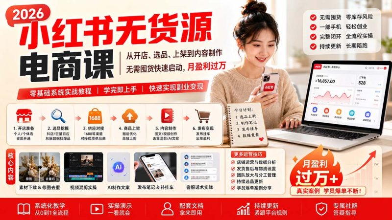 小红书无货源电商课(8月30更新-优优云网创