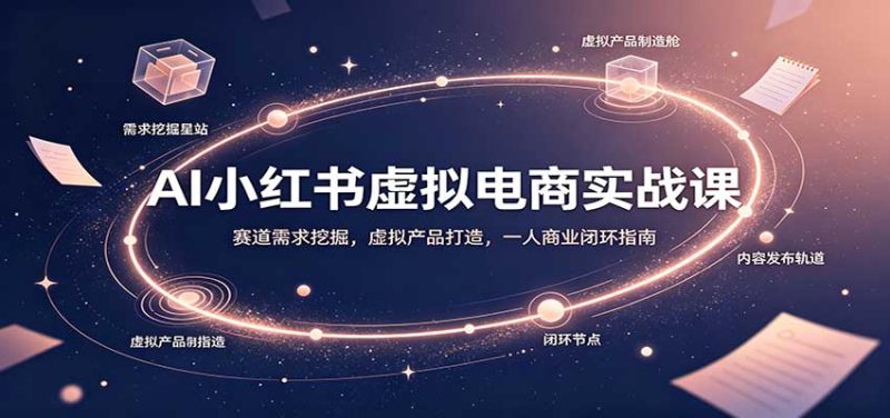AI小红书虚拟电商实战课：赛道需求挖掘，虚拟产品打造，一人商业闭环指南-优优云网创