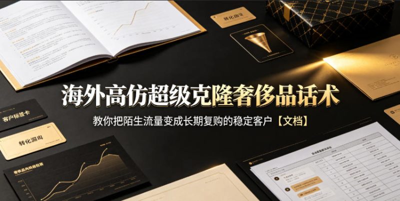 海外高仿超级克隆奢侈品话术，教你把陌生流量变成长期复购的稳定客户【文档】-优优云网创