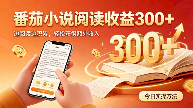 全自动番茄挂机玩法，日入300+边阅读边积累，轻松获得额外收入-优优云网创