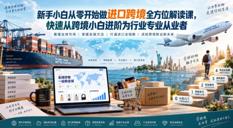 新手小白从零开始做进口跨境全方位解读课,快速从跨境小白进阶为行业专业从业者-优优云网创