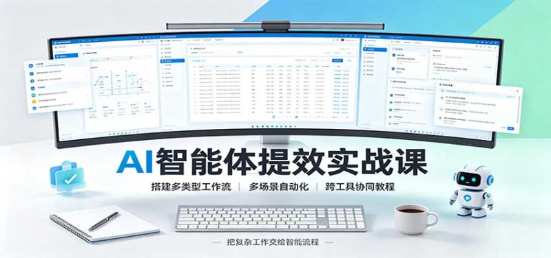 AI智能体提效实战课:搭建多类型工作流,多场景自动化,跨工具协同教程-优优云网创