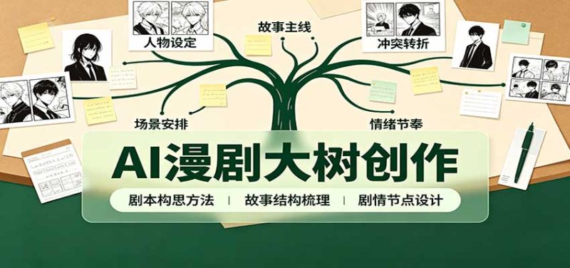 AI漫剧大树创作：剧本构思课程讲解，软件插件配置，配套工具资料完整梳理-优优云网创