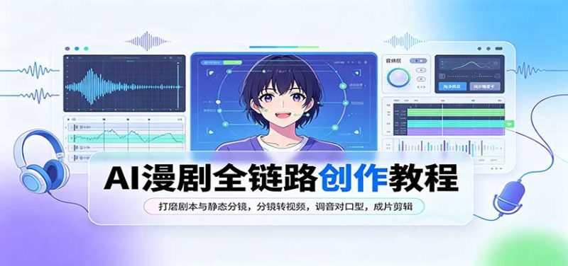 AI漫剧全链路创作教程:打磨剧本与静态分镜,分镜转视频,调音对口型,成片剪辑-优优云网创