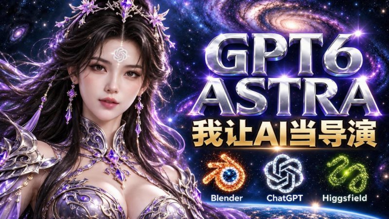 让GPT-6 Astra当导演！Higgsfield和Blender实战打造30秒玄幻精准运镜短片！-优优云网创