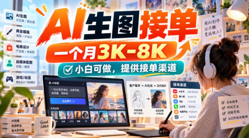 AI生图接单,一个月3K-8K,小白可做,提供接单渠道-优优云网创